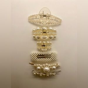 bridal pearl hair barrettes and clips